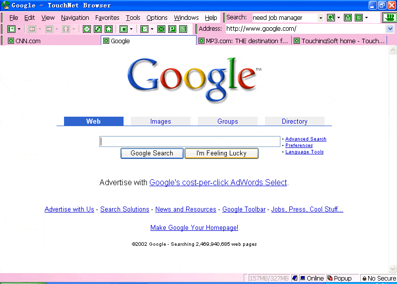 TouchNet Browser Screenshot